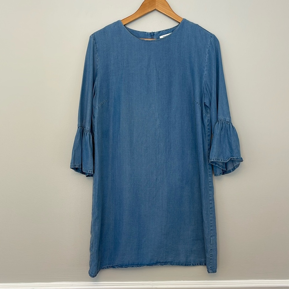 Zara Denim Chambray Dress Size Large